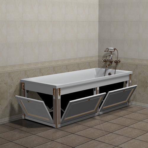 Полукруглая панель под ванну с дверцами
