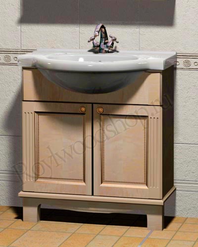 Мебель для ванной из массива - тумба с раковиной 