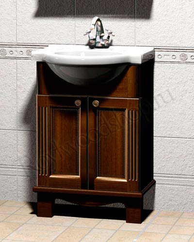 Мебель для ванной из массива  в стиле классика - тумба с раковиной 